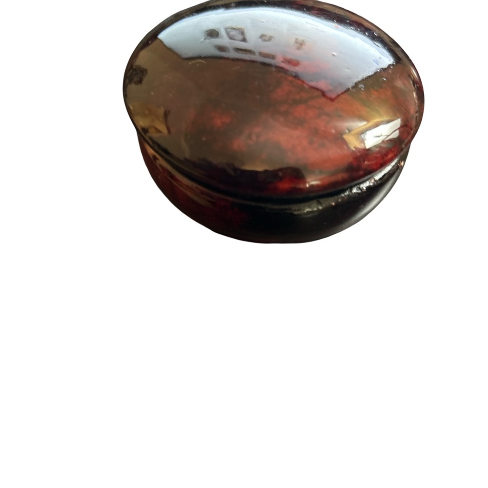 Vintage Italian Alabaster Trinket Box Marbled Tortoiseshell MCM Made in Italy